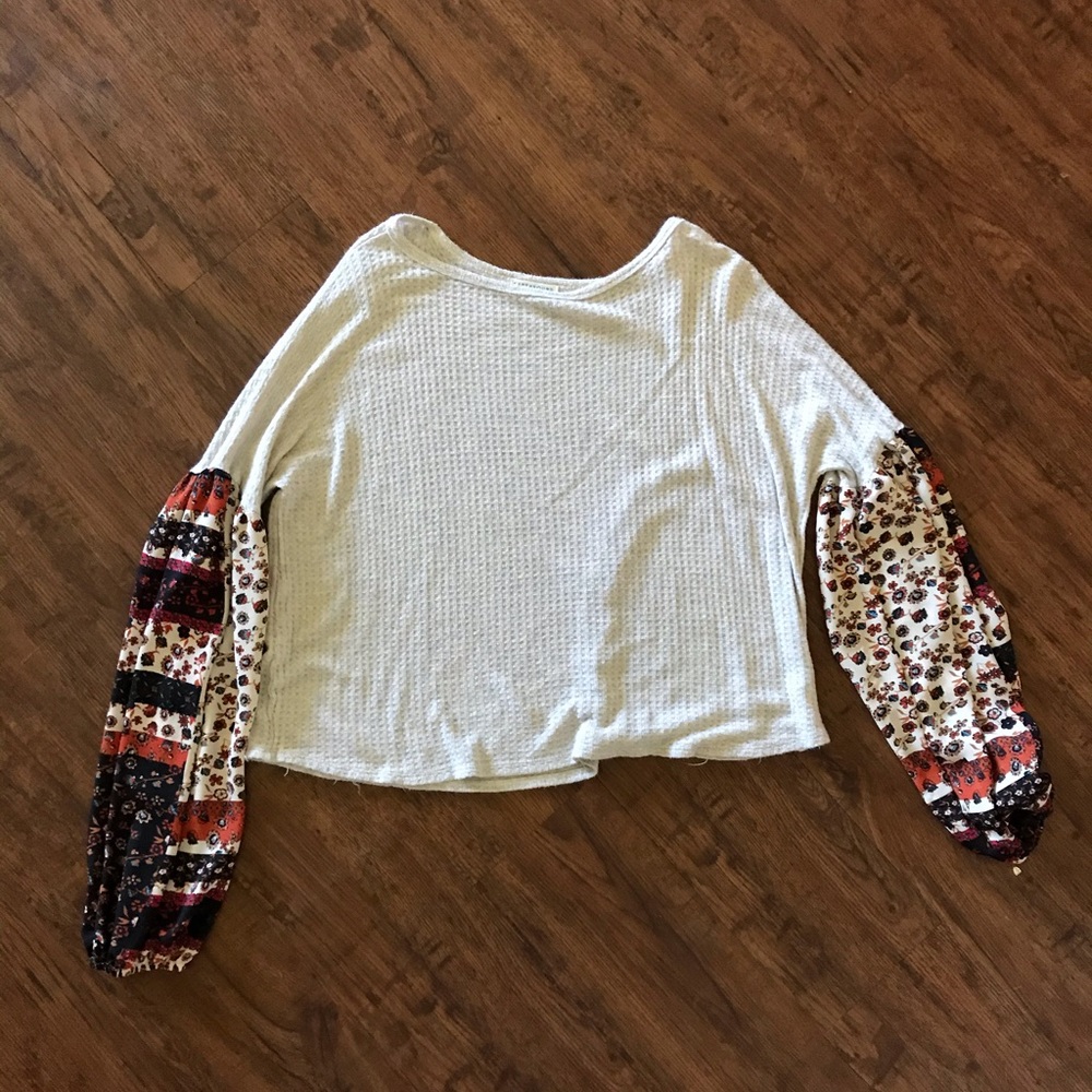 flowy bohemian thermal and chiffon top